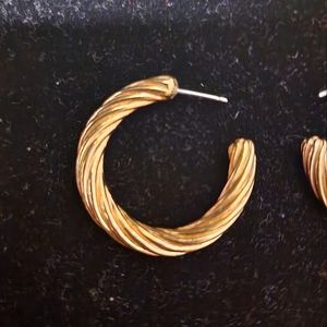 Beautiful spiral hoop earrings.